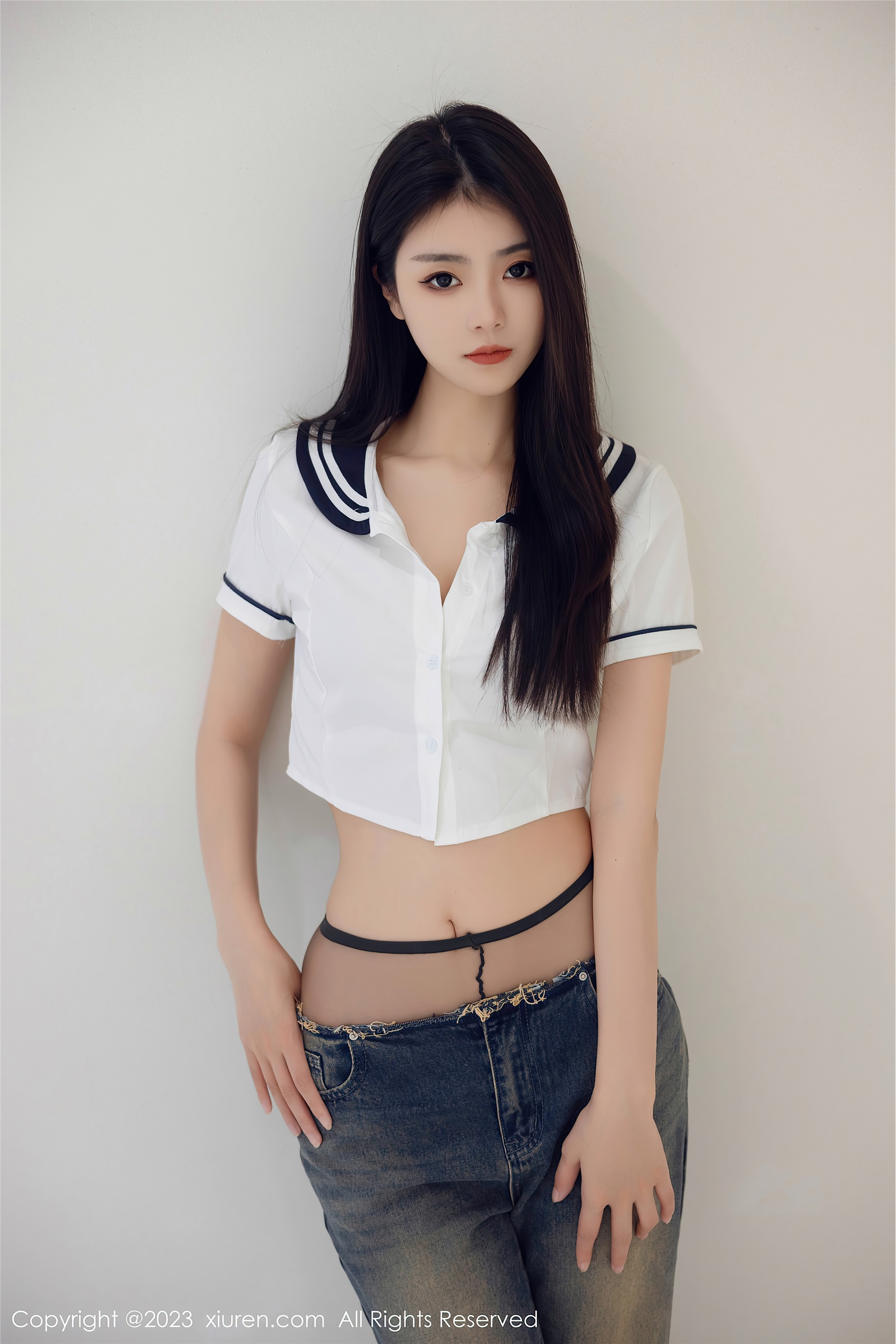 图片[2]-XiuRen秀人网第7027期可樂Vicky期牛仔裤-秀人网