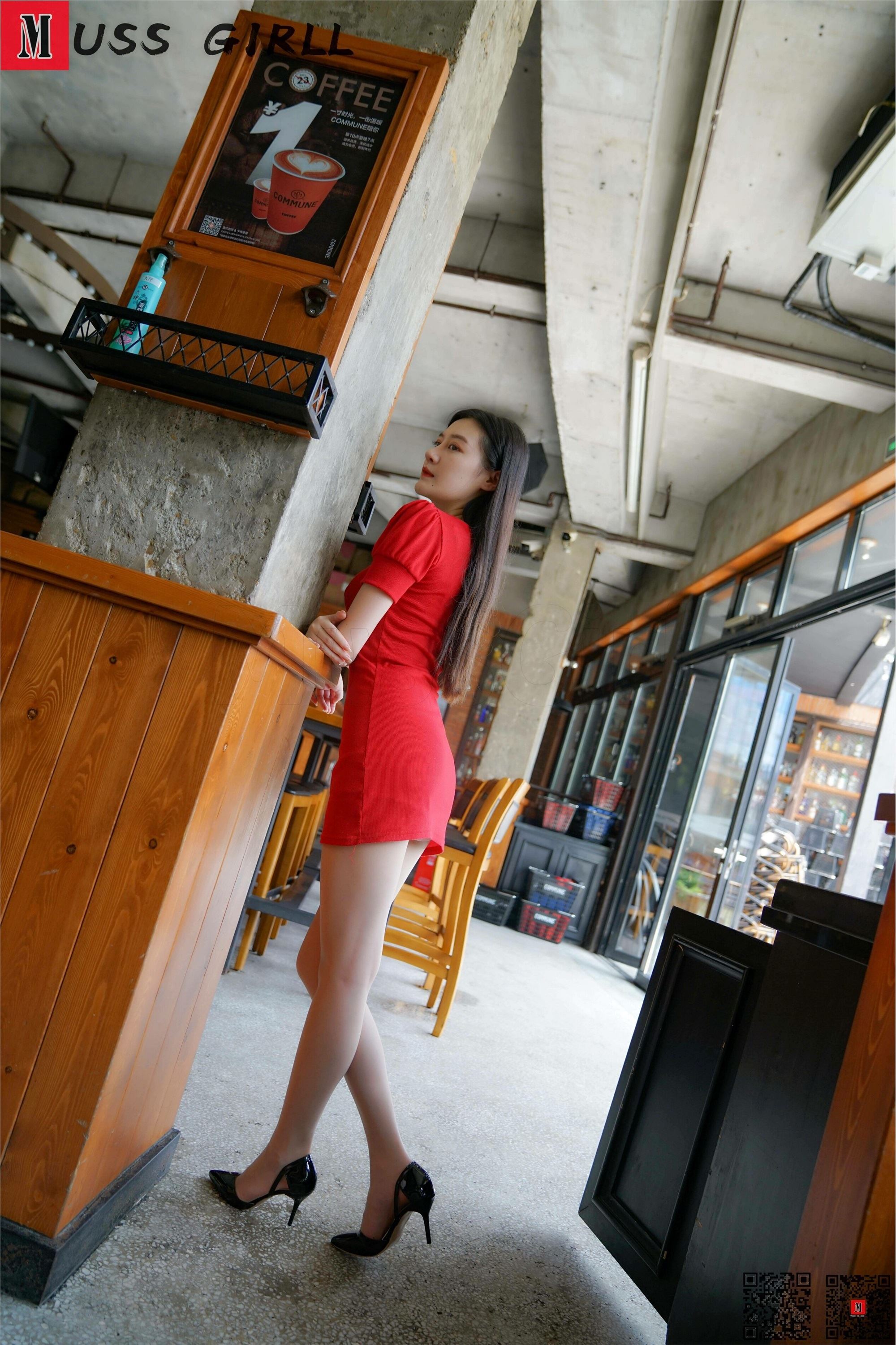 图片[4]-MussGirl慕丝女郎期期N第165期火辣红裙高跟-秀人网