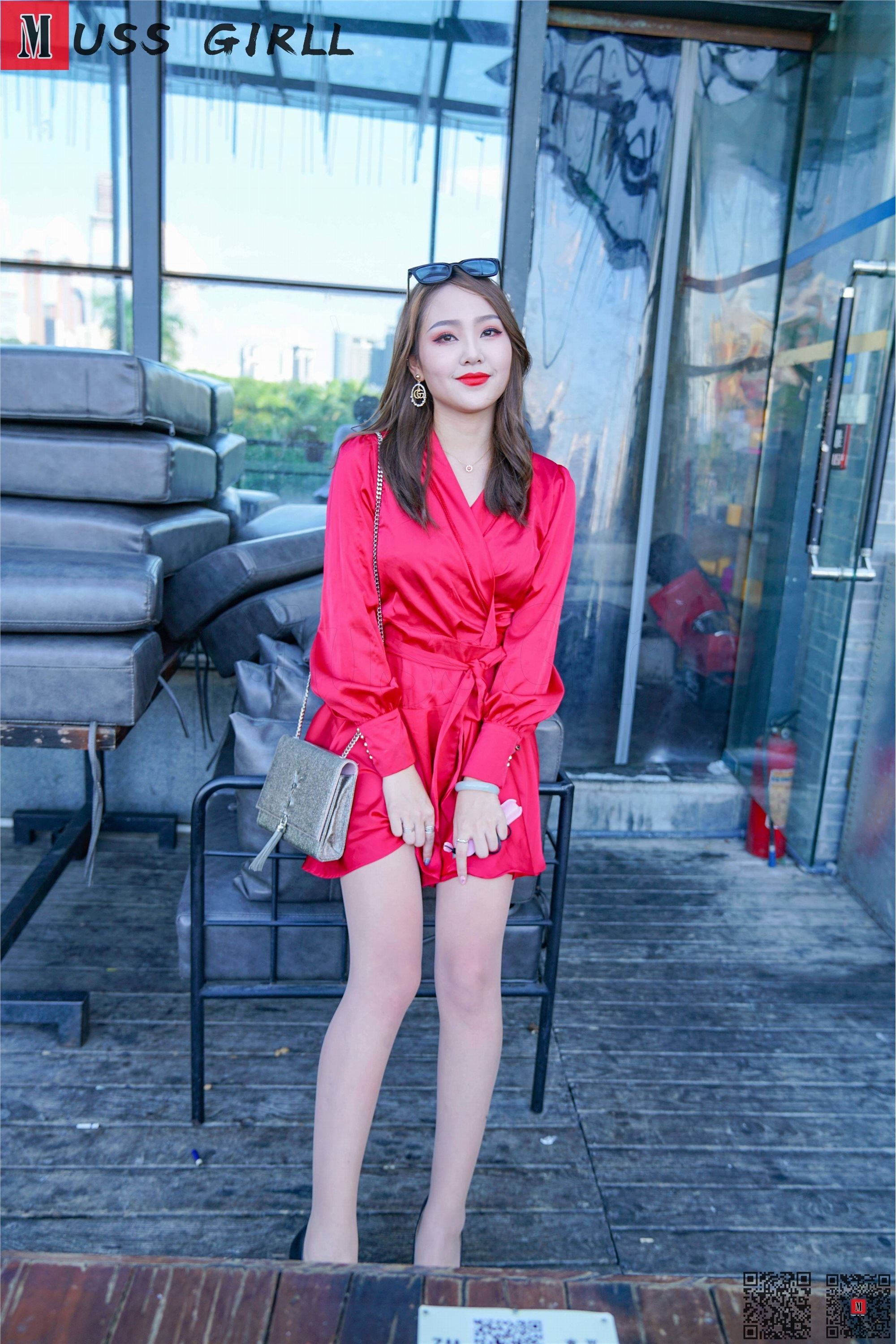图片[7]-MussGirl慕丝女郎期期N第205期户外红色连衣裙肉丝高跟美女-套图网