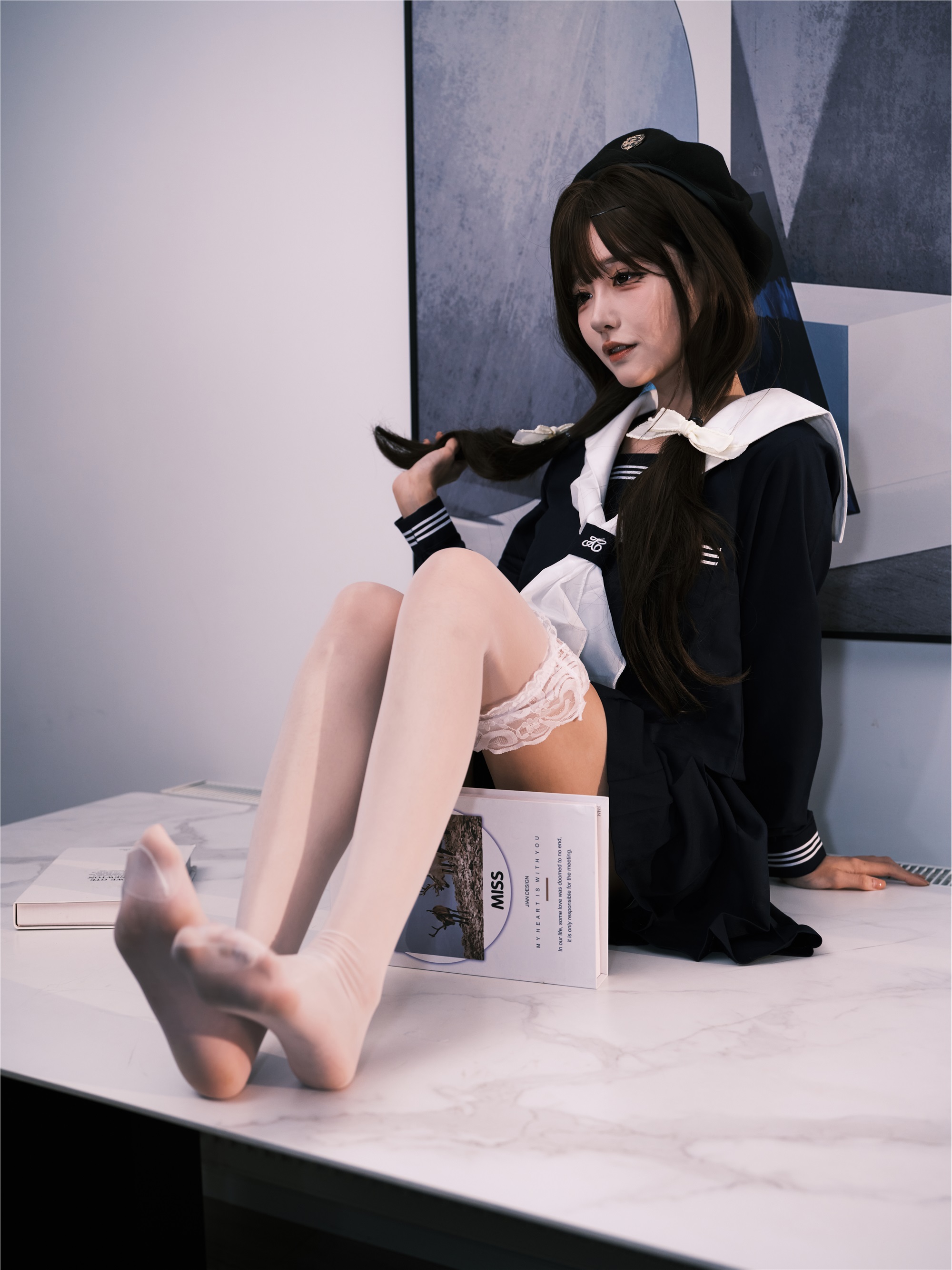 图片[4]-YITUYU艺图语期2025.02.02期女水手的假日期深蓝白丝版期孟程程-套图网