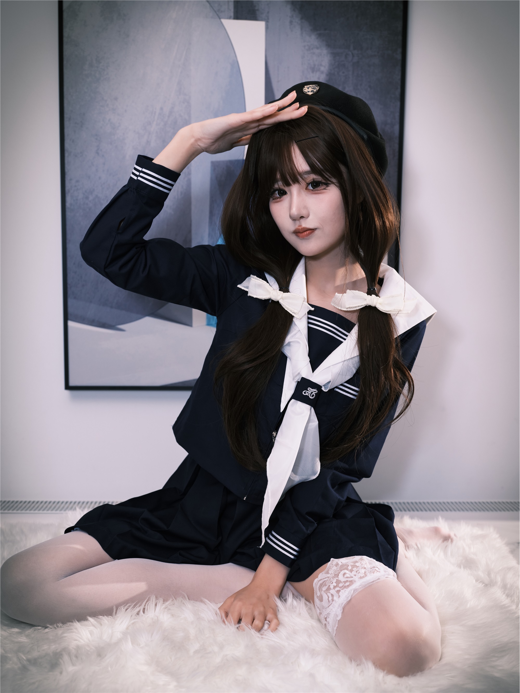 图片[8]-YITUYU艺图语期2025.02.02期女水手的假日期深蓝白丝版期孟程程-套图网