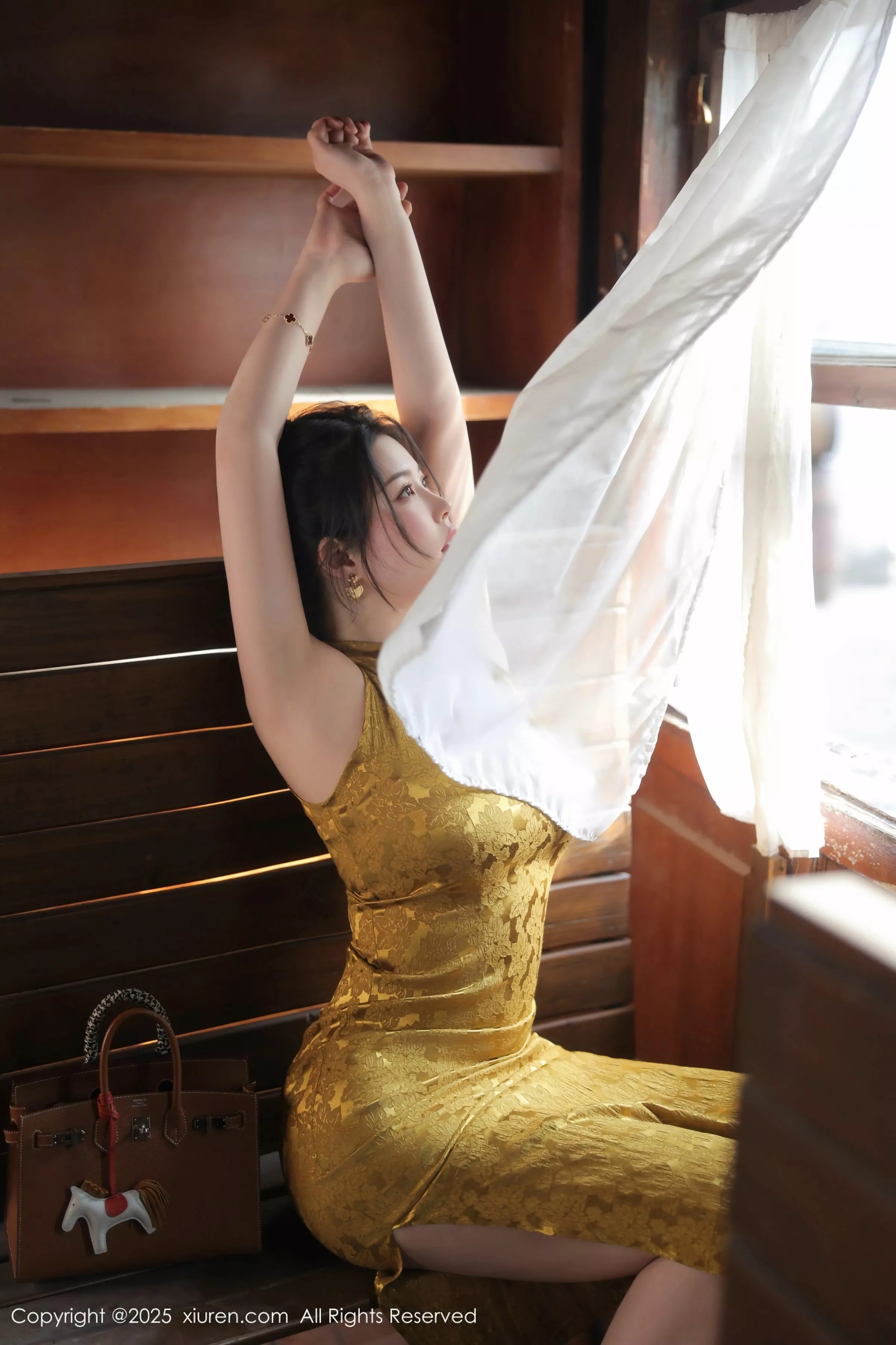  [XiuRen]高清写真图 2025.05.13 No.10269 林若凡F 黄色旗袍第9张图片