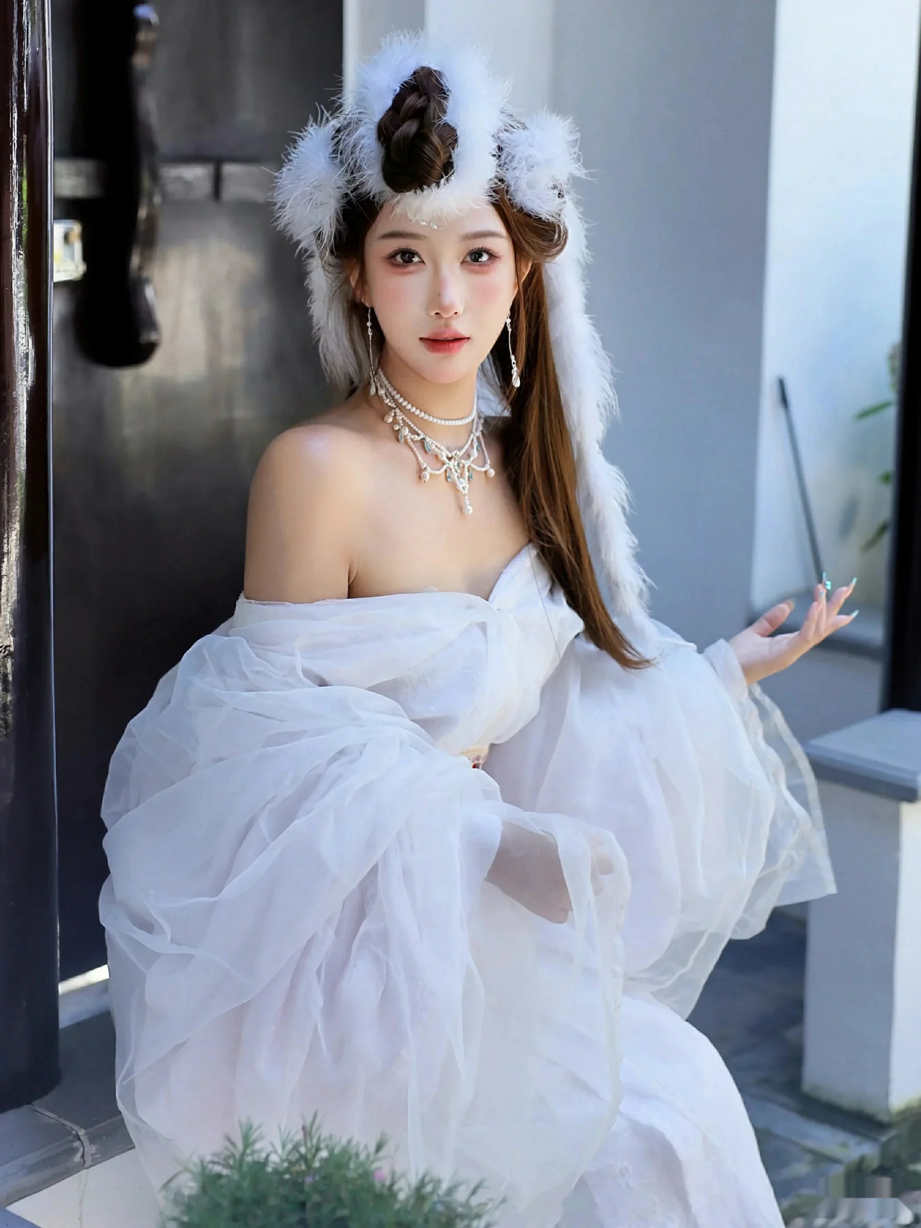   [XiuRen]高清写真图 2025.10.09 No.10843 金允希Yuki 低胸长裙第9张图片