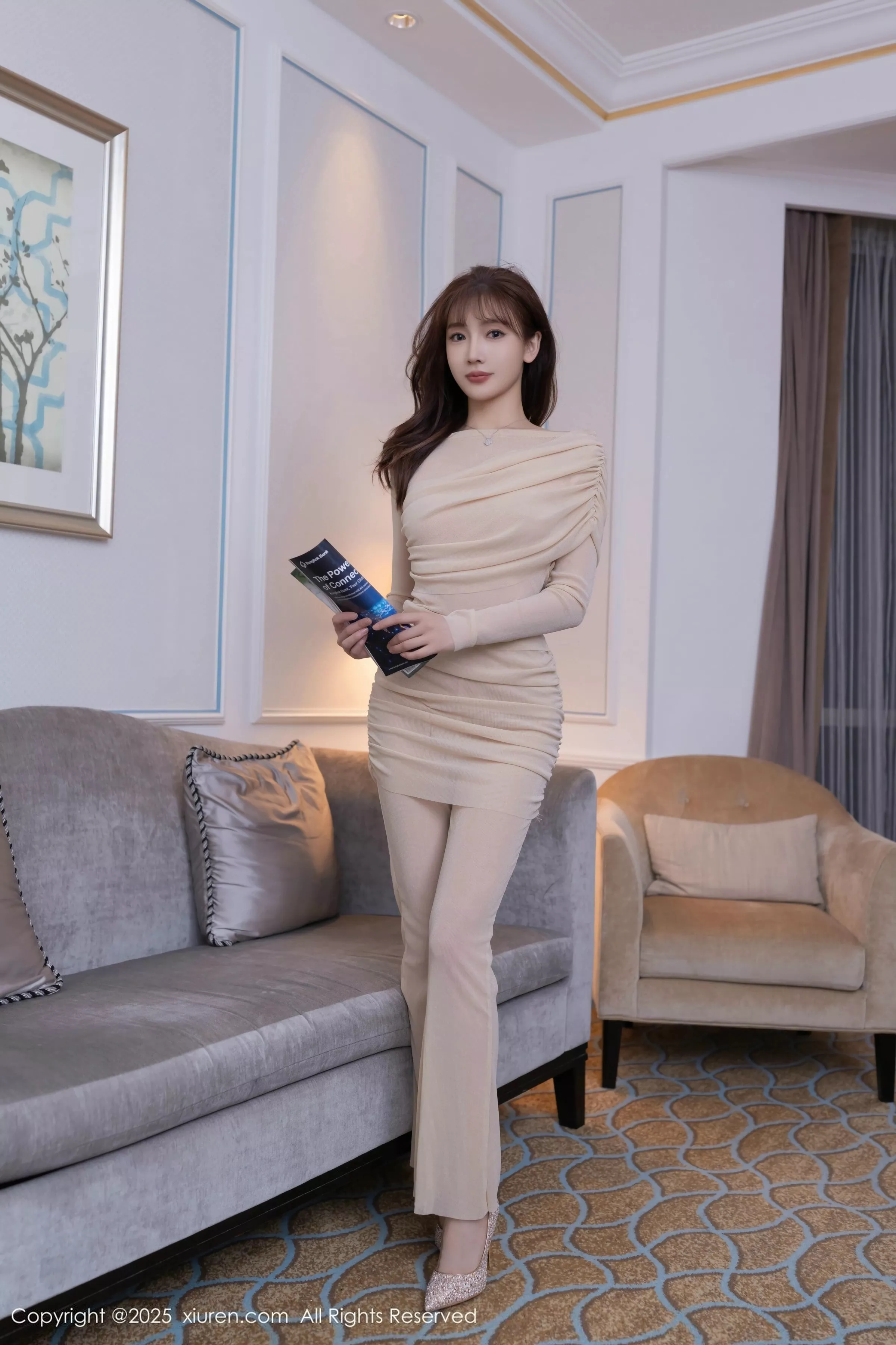 陆萱萱  [XiuRen]高清写真图 2025.06.19 No.10436 陆萱萱 白色情趣第2张图片