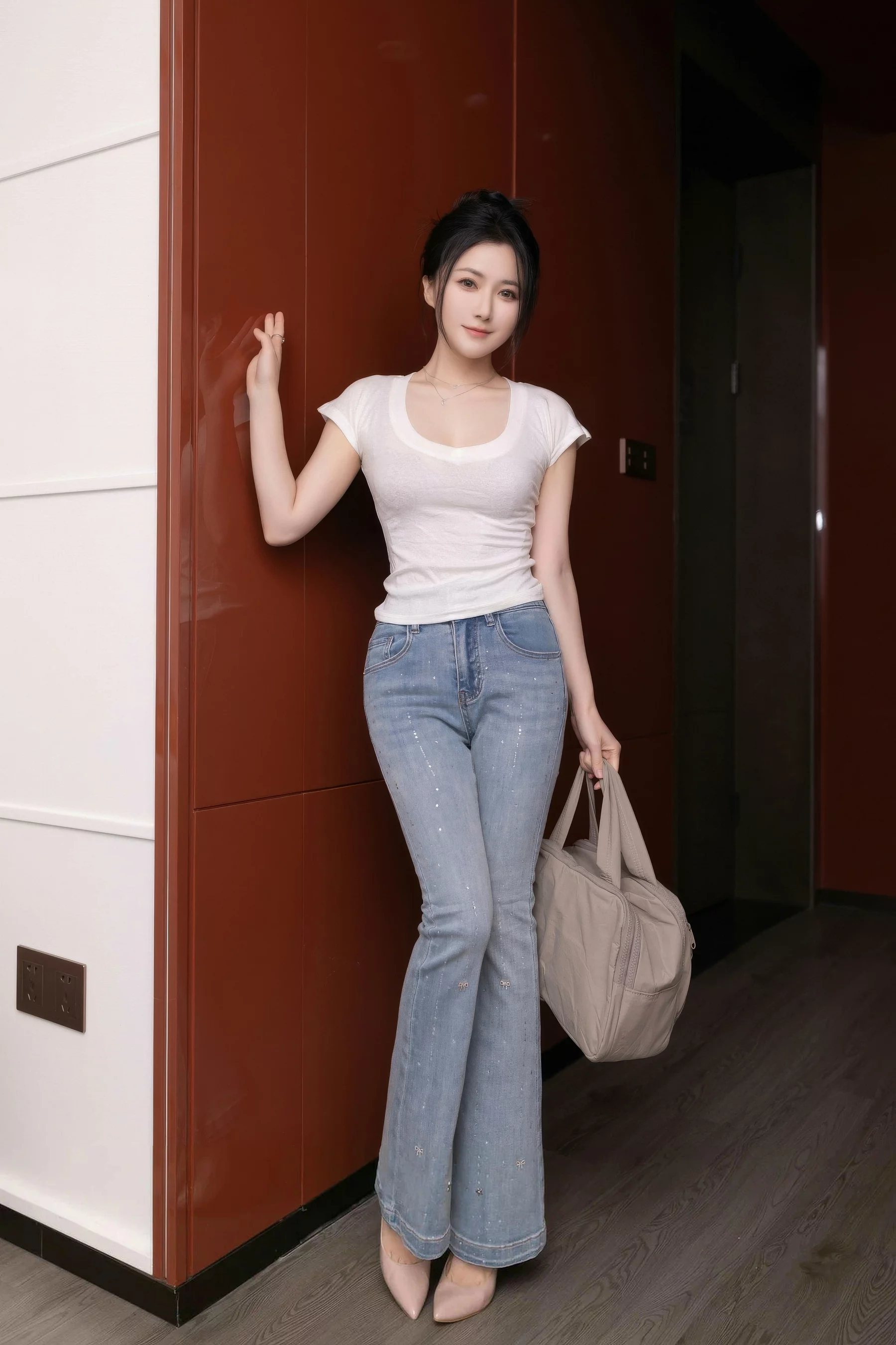 鱼子酱fish  [XiuRen]高清写真图 2025.10.11 No.10858 鱼子酱Fish 暖灰色蕾丝第4张图片